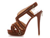 Christian Louboutin Cognac Suede Trailer 140 Zipper Heels