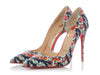 Christian Louboutin Denim Floral Iriza 100 Pumps