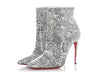 Christian Louboutin Black and White Calligraphy So Kate 100 Booties
