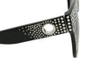 Linda Farrow Black Crystal Dunaway Cat Eye Sunglasses