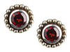 Lagos Small Two-Tone Garnet Stud Earrings