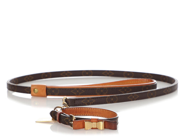 Louis Vuitton Baxter Monogram Canvas Dog Collar Brown