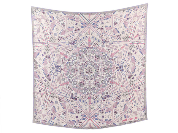 希少品◆入手困難【LOUIS VUITTON】Purple & Grey シルク scarf Louis Vuitton Purple and Gray Silk Scarf