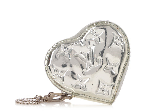 Louis Vuitton Silver Vernis Heart Coin Purse