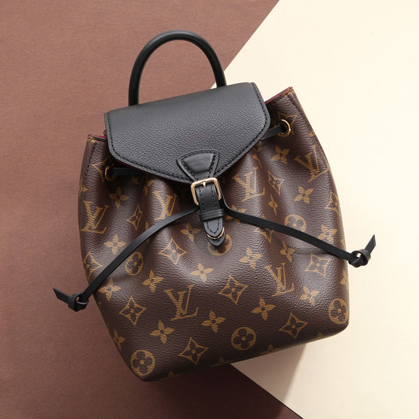 Louis Vuitton Monogram and Black Leather Montsouris BB NM display picture 2