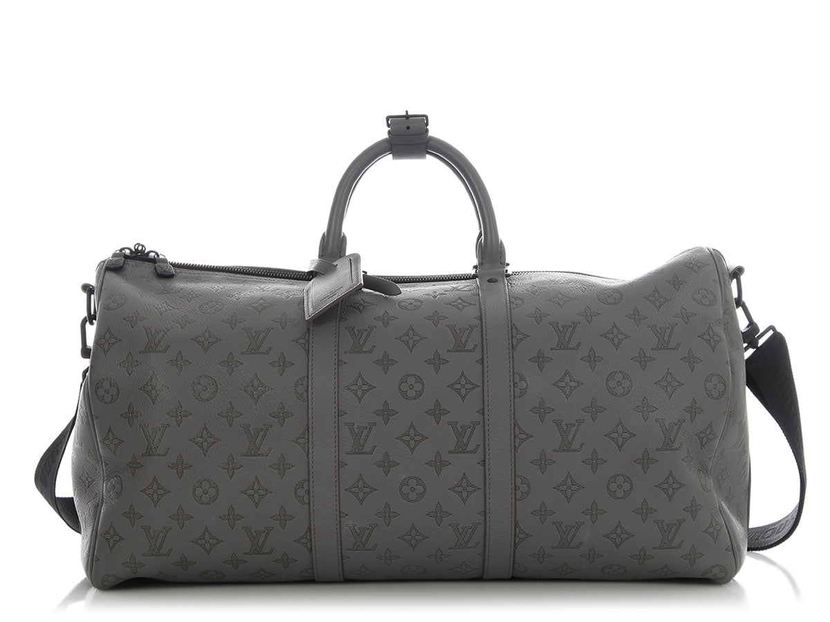 Louis Vuitton Anthracite Shadow Keepall Bandoulière 50