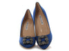 Manolo Blahnik Blue Satin Hangisi Pumps