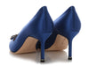 Manolo Blahnik Blue Satin Hangisi Pumps
