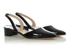 Manolo Blahnik Black Patent Aspro Slingbacks