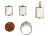 Michael Dawkins Mother of Pearl Earrings, Pendant, and Ring Set