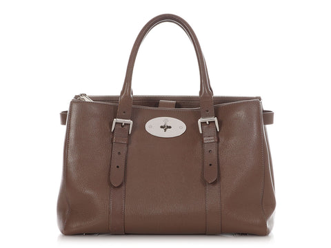 Mulberry Brown Double Zip Bayswater