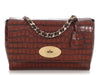 Mulberry Medium Cognac Croc-Embossed Lily