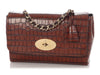 Mulberry Medium Cognac Croc-Embossed Lily