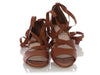 Miu Miu Brown Leather Ankle Wrap Sandals