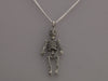 14K White Gold Black Diamond Skeleton Necklace