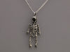 14K White Gold Black Diamond Skeleton Necklace