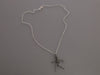 14K White Gold Black Diamond Skeleton Necklace