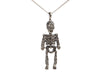 14K White Gold Black Diamond Skeleton Necklace