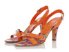 Prada Orange and Multicolor Studded Sandals