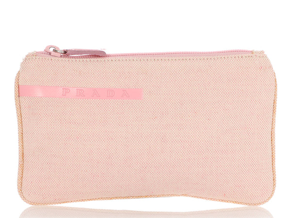 Prada Pink Canvas Zipped Pouch