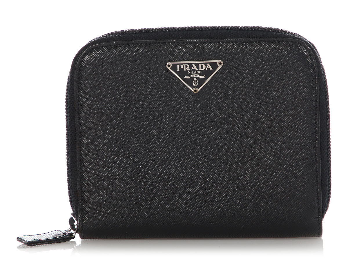 Prada Vintage Black Saffiano Wallet