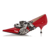 Prada Red Patent and Silk Bow Pumps