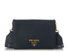 Prada Navy Daino Leather Shoulder Bag