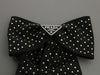 Prada Black Studded Bow Barrette