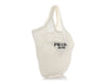 Prada white woven raffia tote