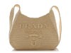 Prada Beige Raffia Crochet Shoulder Bag