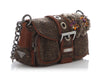 Prada Brown Ricamo Tweed and Crystal Flap