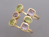 Jewelmak 14K Yellow Gold Amethyst and Peridot Open Ring