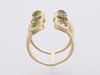 Jewelmak 14K Yellow Gold Amethyst and Peridot Open Ring