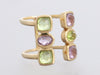 Jewelmak 14K Yellow Gold Amethyst and Peridot Open Ring