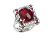9K White Gold Pink Tourmaline Cabochon Ring