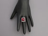 9K White Gold Pink Tourmaline Cabochon Ring