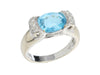 14K White Gold Blue Topaz Ring