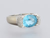14K White Gold Blue Topaz Ring
