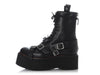 R13 Black Leather Strapped Double Stack Boots