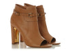 Ferragamo Tan Open-Toe Booties