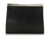 Ferragamo Black Alligator Frame Clutch