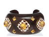 Trianon-Seaman Schepps 18K Yellow Gold, Enamel, Citrine, and Wood Cuff