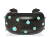 Trianon-Seaman Schepps 18K Yellow Gold, Turquoise, and Wood Cuff