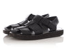 The Row Black Woven Calfskin Fisherman Sandals