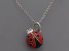 Tiffany & Co. Sterling Silver Red Ladybug Pendant Necklace