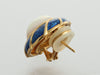 Tiffany & Co. Vintage 18K Yellow Gold Blue Enamel and Mabe Pearl Earrings