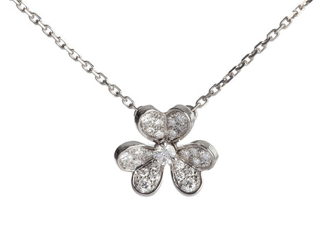 Van Cleef 
Arpels 18K White Gold Diamond Mini Frivole Necklace
