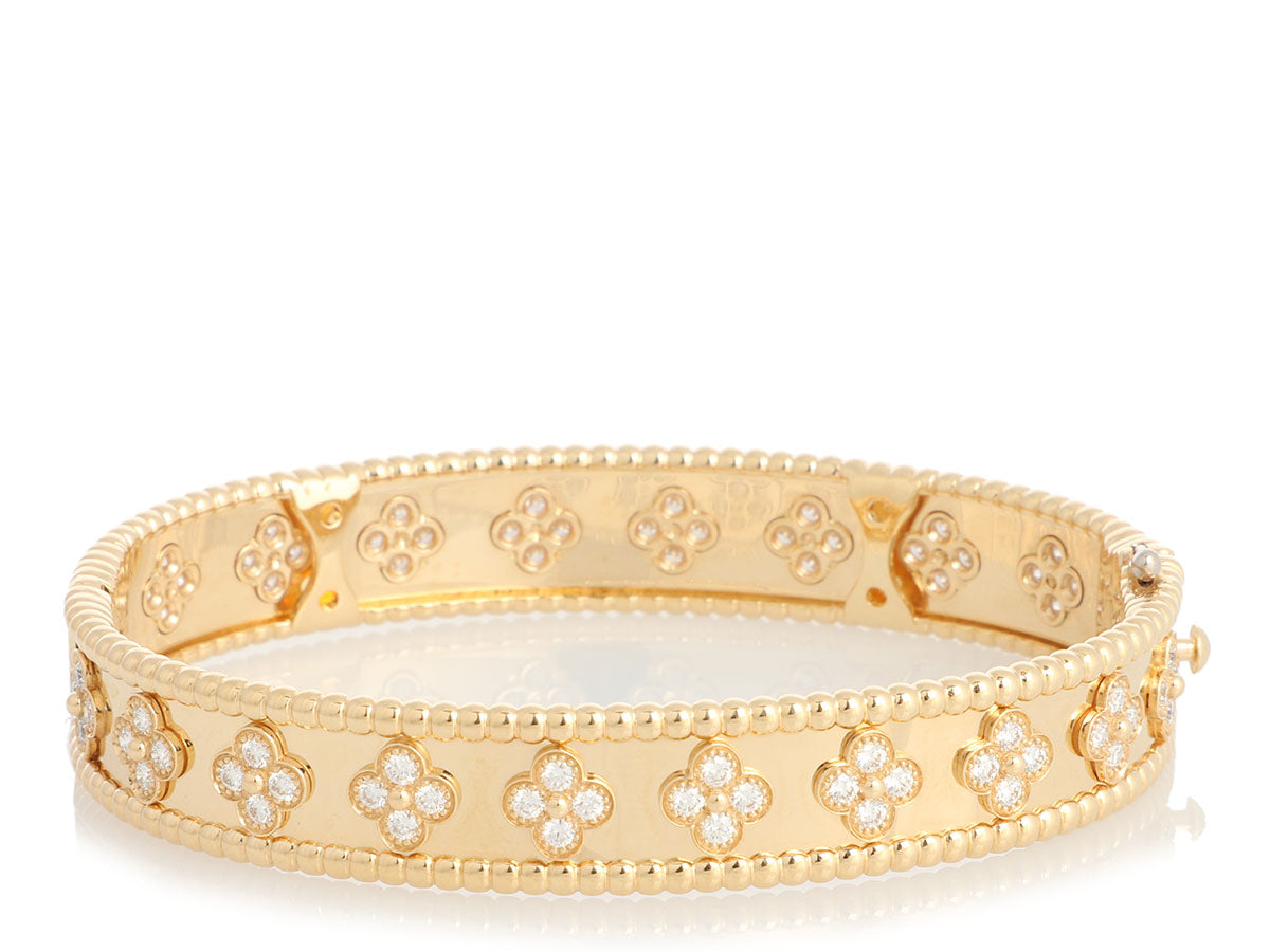 Van Cleef 
Arpels 18K Yellow Gold Diamond Perlée Bracelet