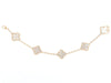 Van Cleef & Arpels 18K Yellow Gold 5-Motif Mother of Pearl Vintage Alhambra Bracelet