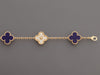 VCA 18K Yellow Gold Diamond and Blue Sèvres Porcelain Vendôme Vintage Alhambra 50th Anniversary Bracelet